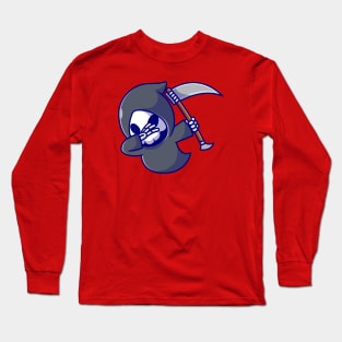 Cute Grim Reaper Dabbing Cartoon Long Sleeve T-Shirt